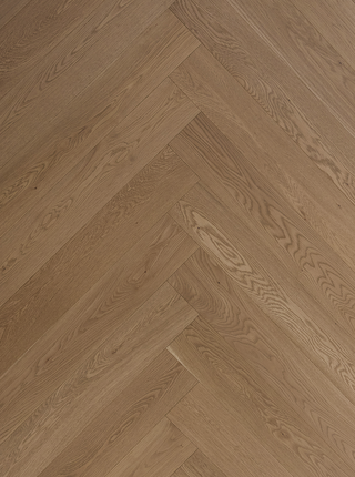 Ingénierie Chêne Blanc Herringbone Brossé ABCD - Toffee Crunch 5 x 3/4